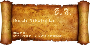 Busch Nikoletta névjegykártya